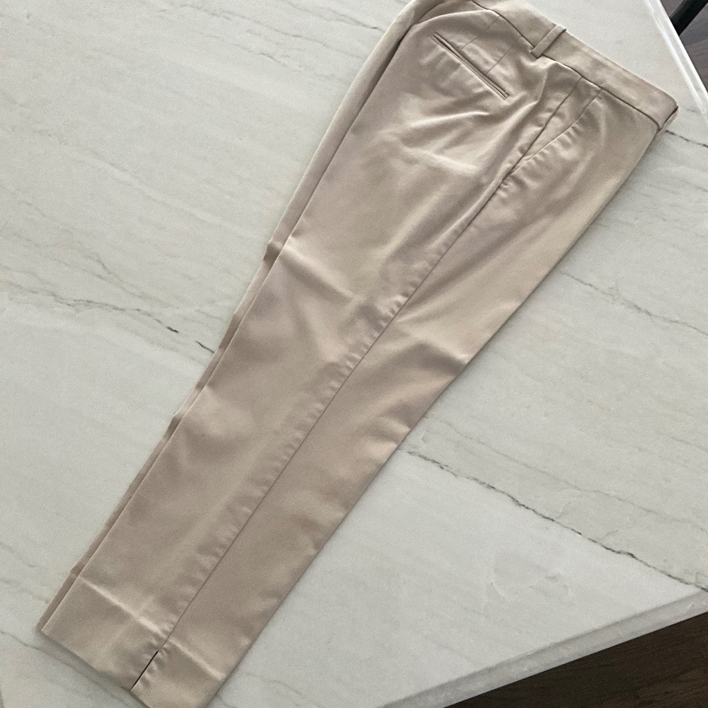 Ann Taylor Curvy Cotton Sateen Ankle Pant khaki Size 2 - Picture 2 of 2